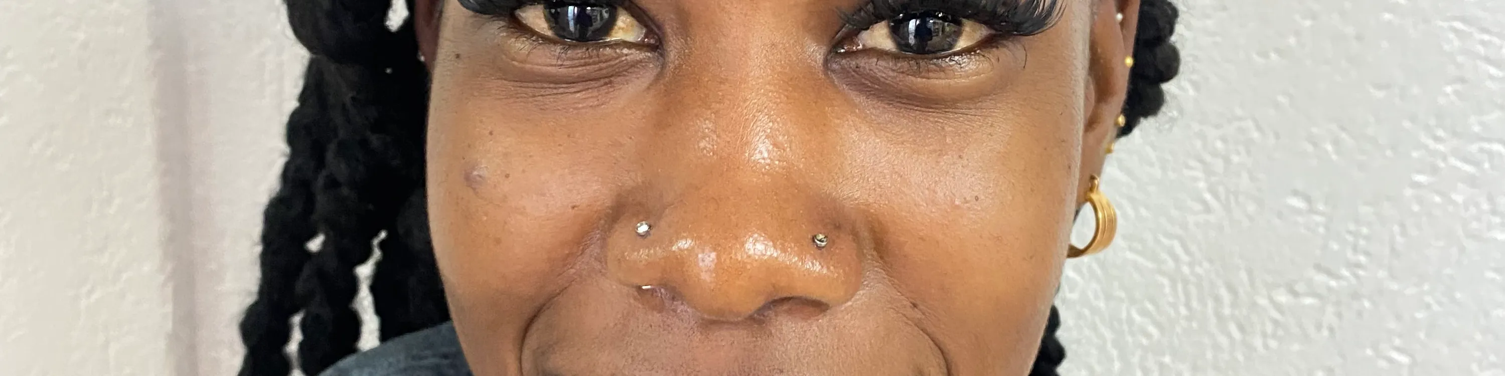 Wispy Lash extensions with spikes and brows shaped