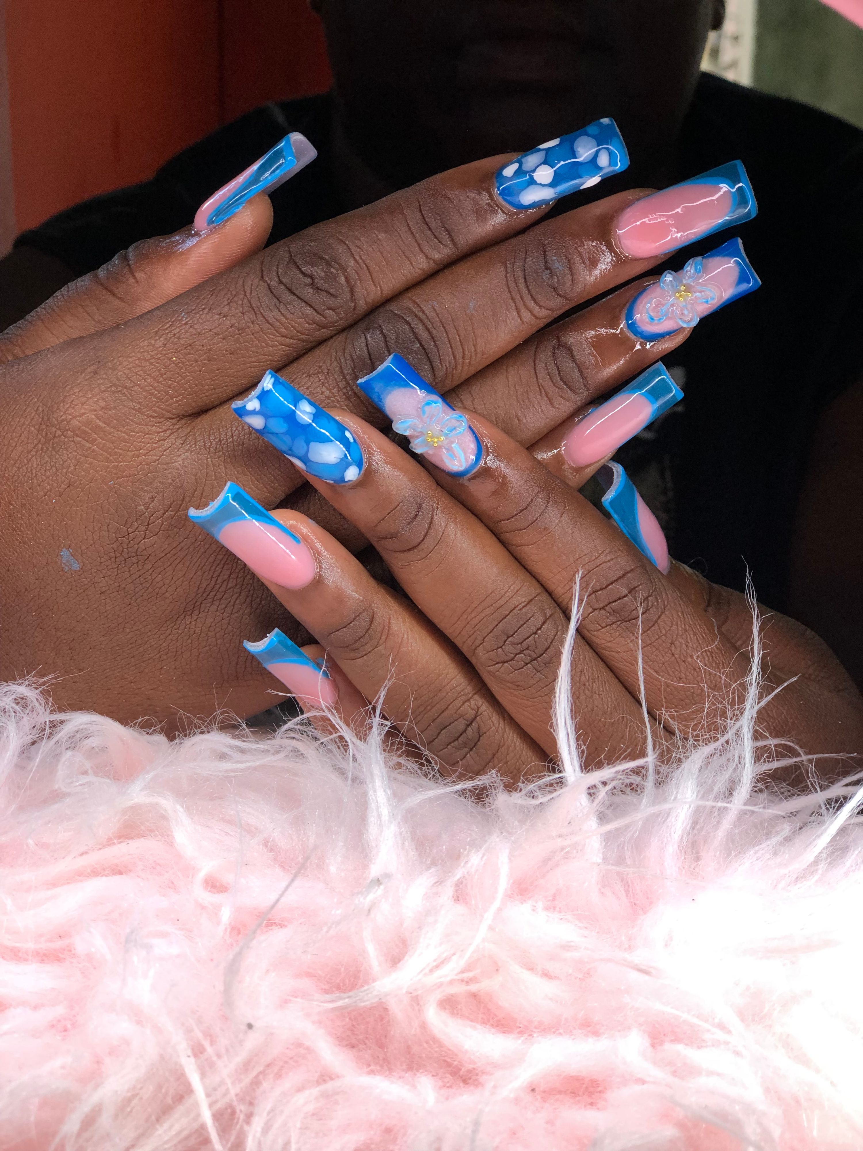 Blue Acylic Nails 
