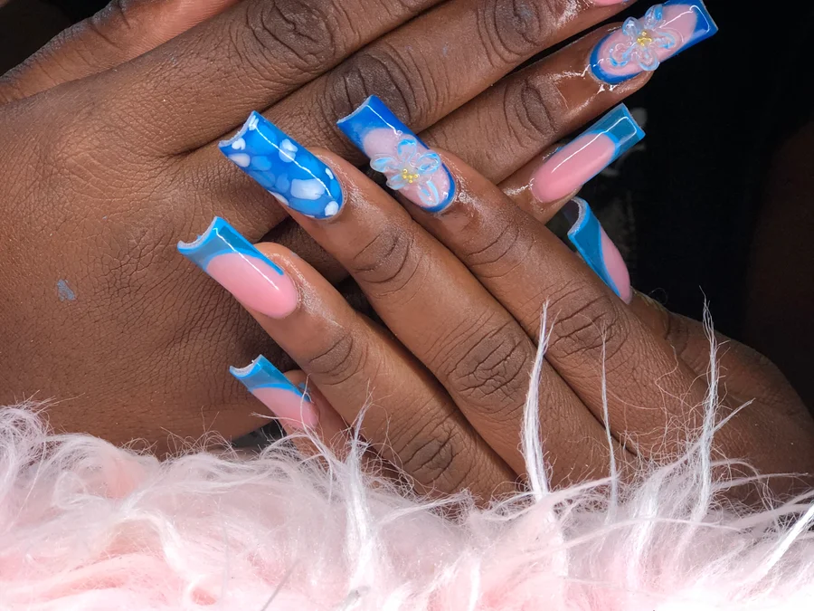 Blue Acylic Nails