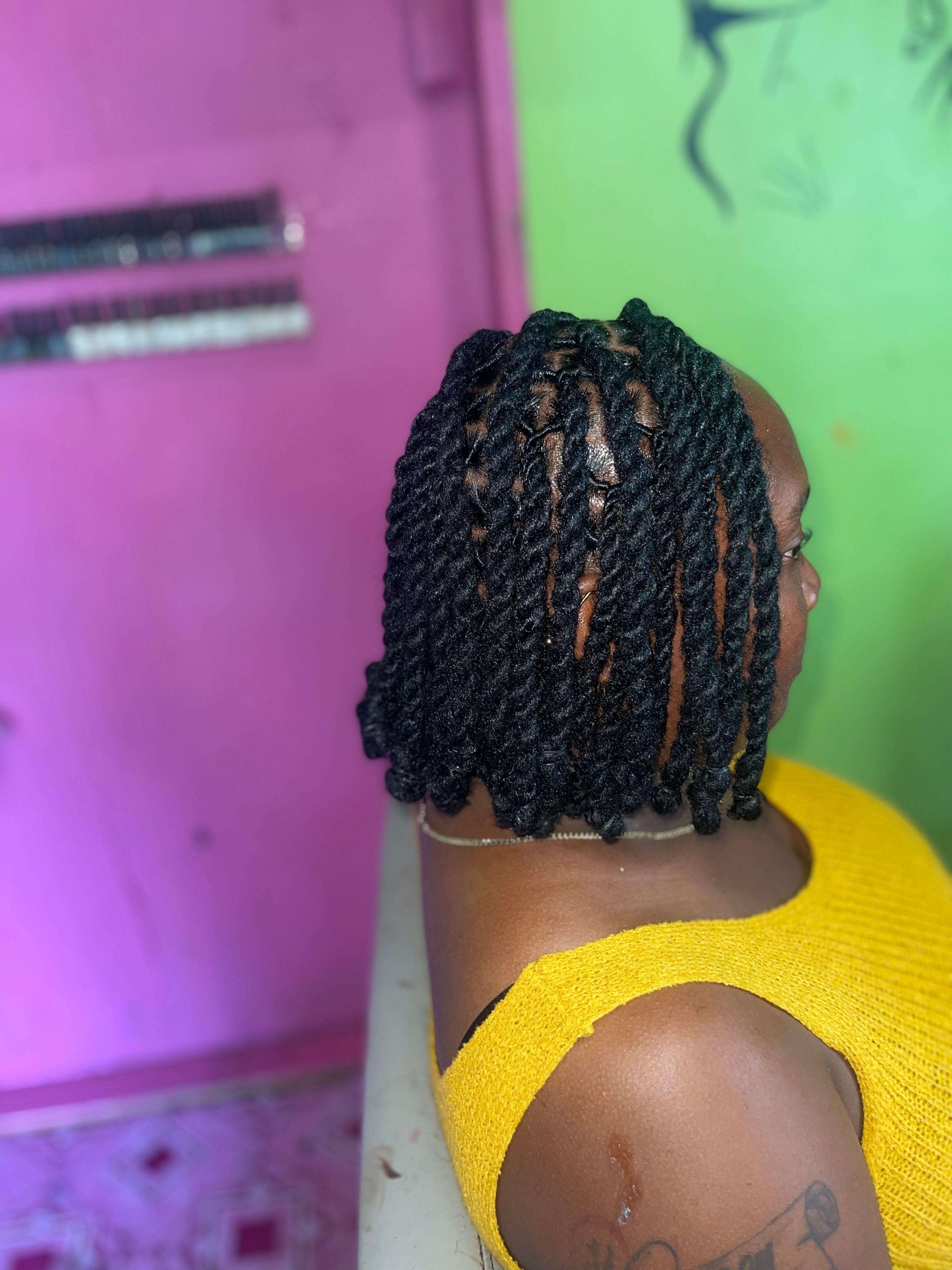 Natural locs retwist and style