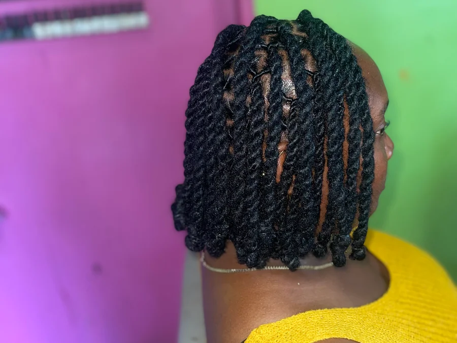 Natural locs retwist and style
