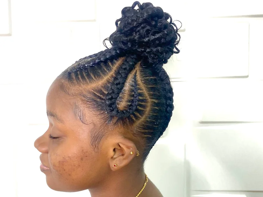 Updo with curly bun