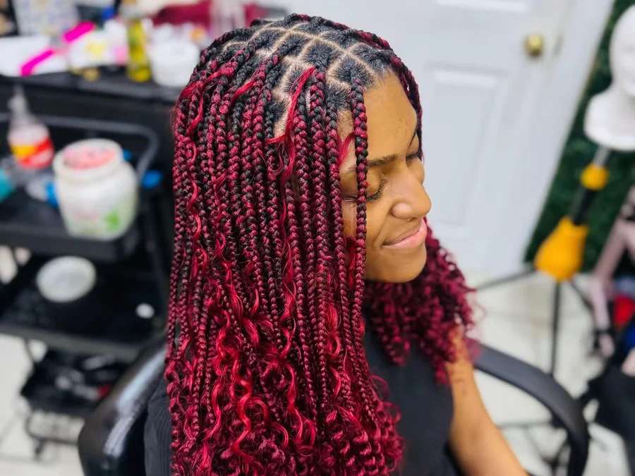Boho knotless braids medium